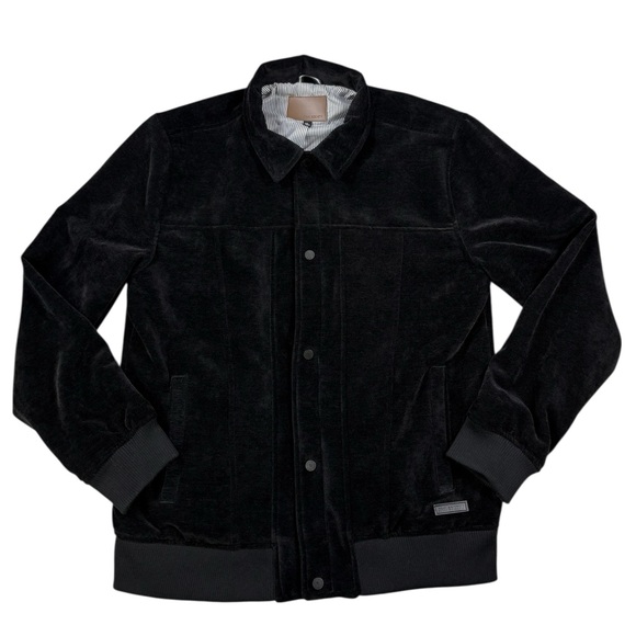 Civil Society Men's Black Stinger Velvet Flight Jacket in Black| Size L - Picture 2 of 12
